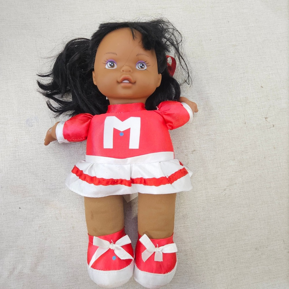 Lovee Doll Cheerleader Plush Doll Kids 14.5in Red White M Uniform Vintage T246
